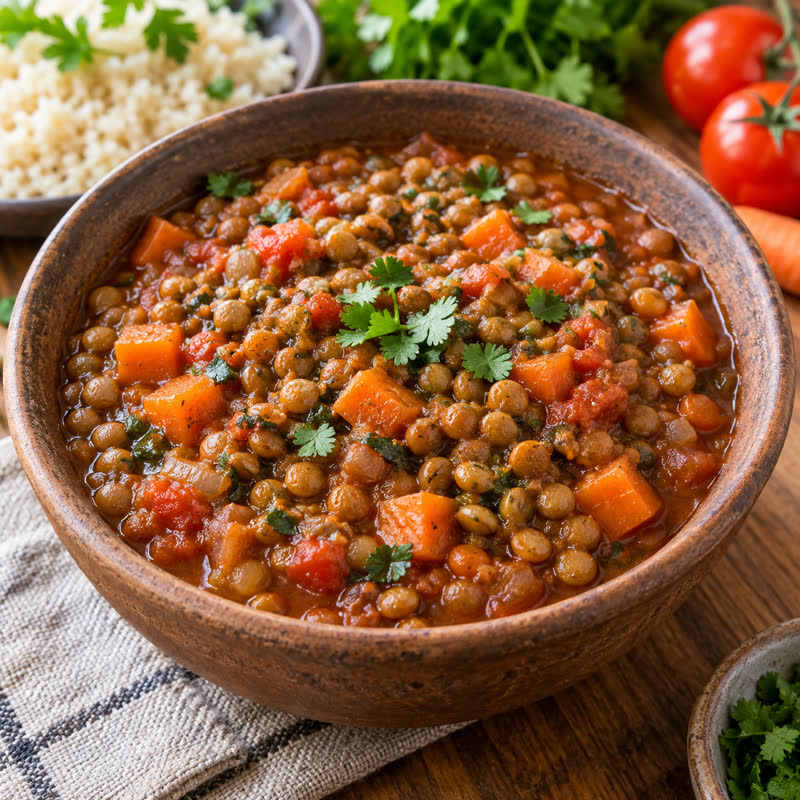 Lentilha ao molho de tomate